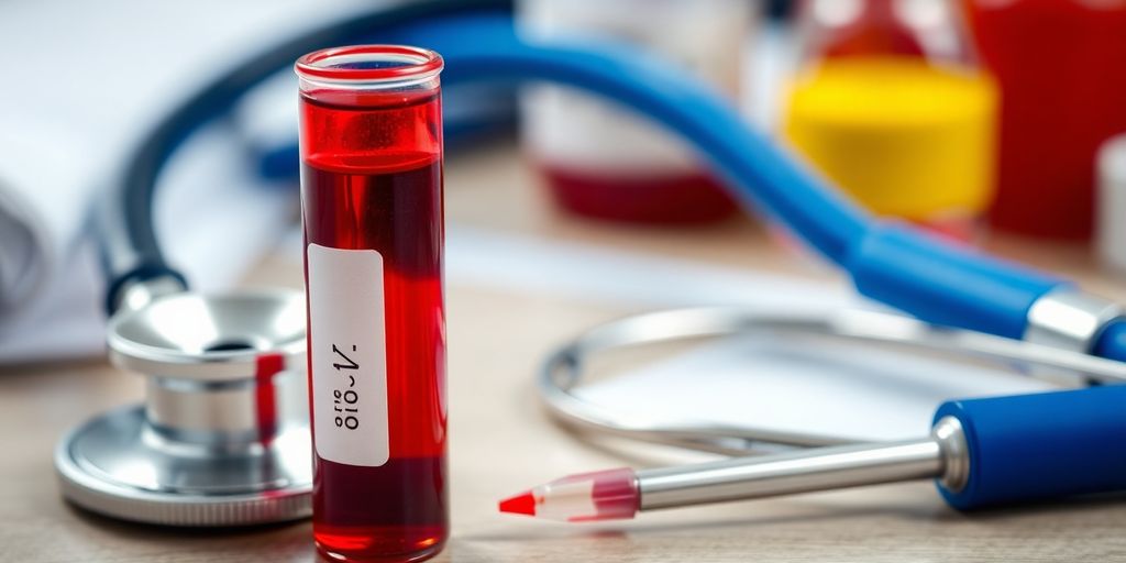 Blood sample and medical equipment.