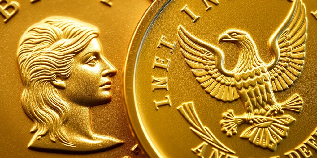 Pièces d'or américaines Liberty et Saint-Gaudens.