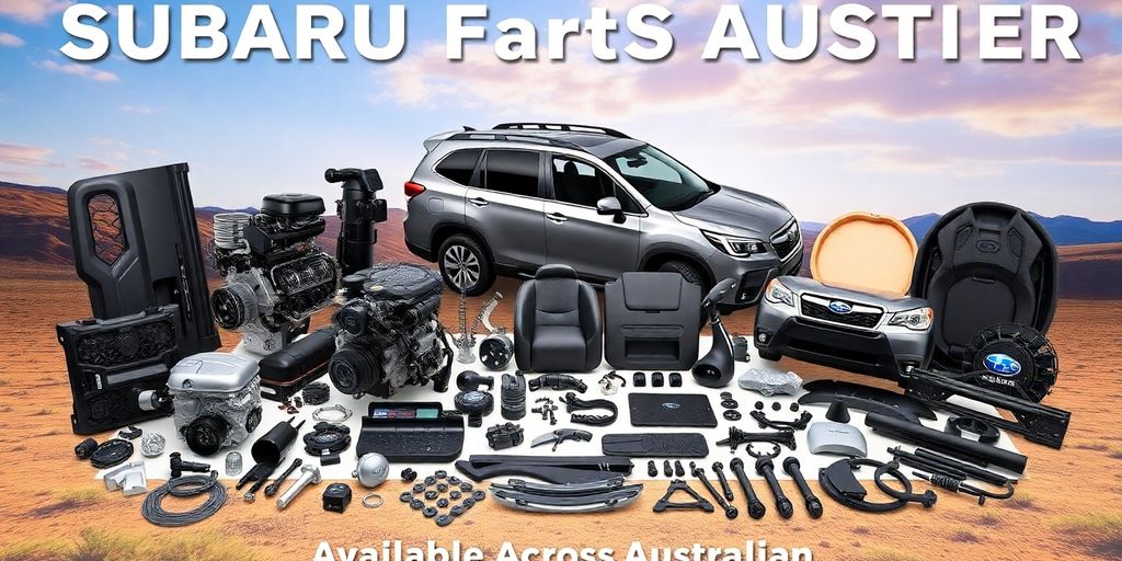 Subaru Forester parts laid out on Australian terrain.
