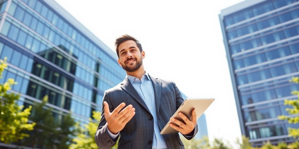 Commercial property manager overseeing office buildings.