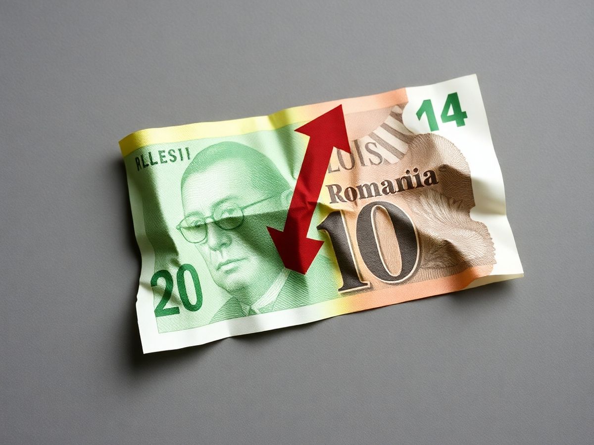 Semnul euro cu o săgeată în jos