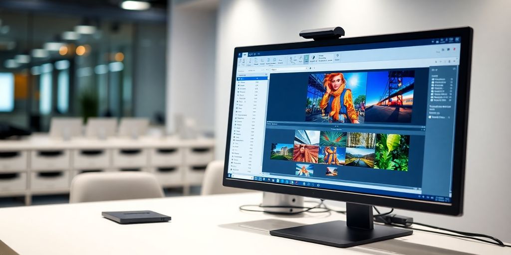 Software designed for image compression displayed on computer
