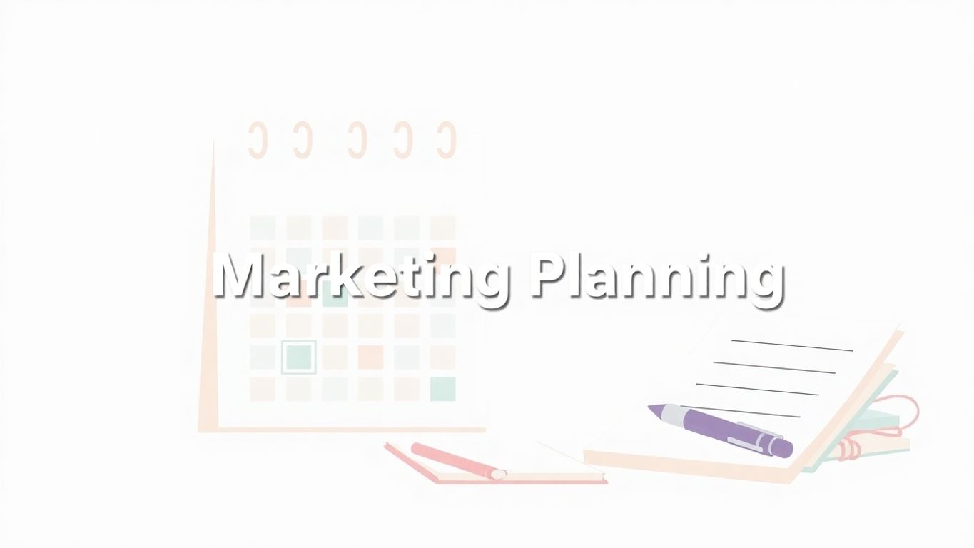 Illustrasjon av markedsplanlegging med myke farger.