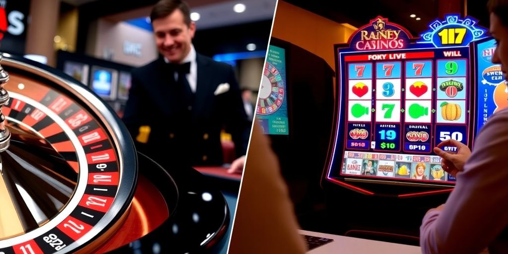 Live dealer at a casino table.