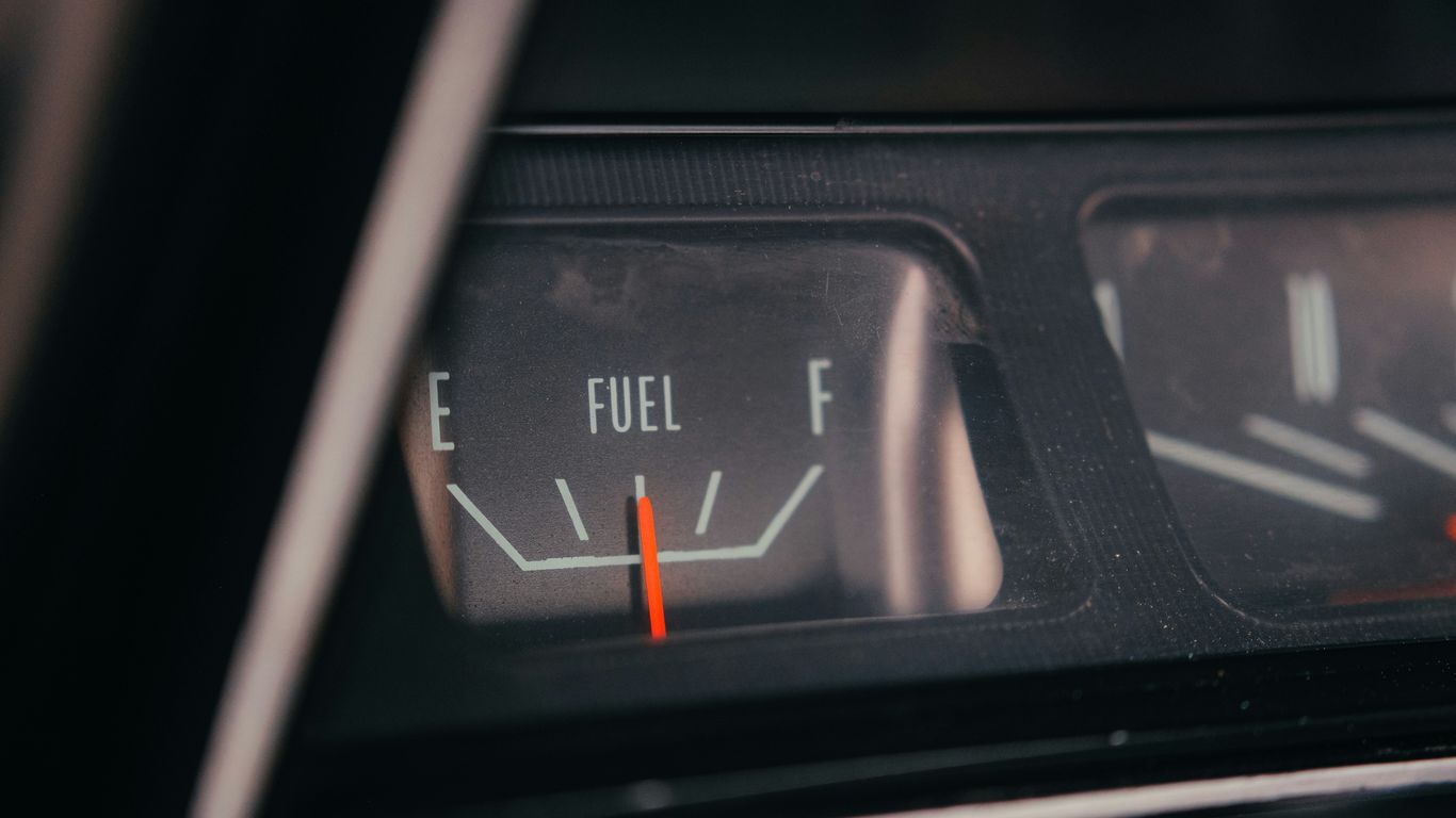 a close up of a speedometer on a car