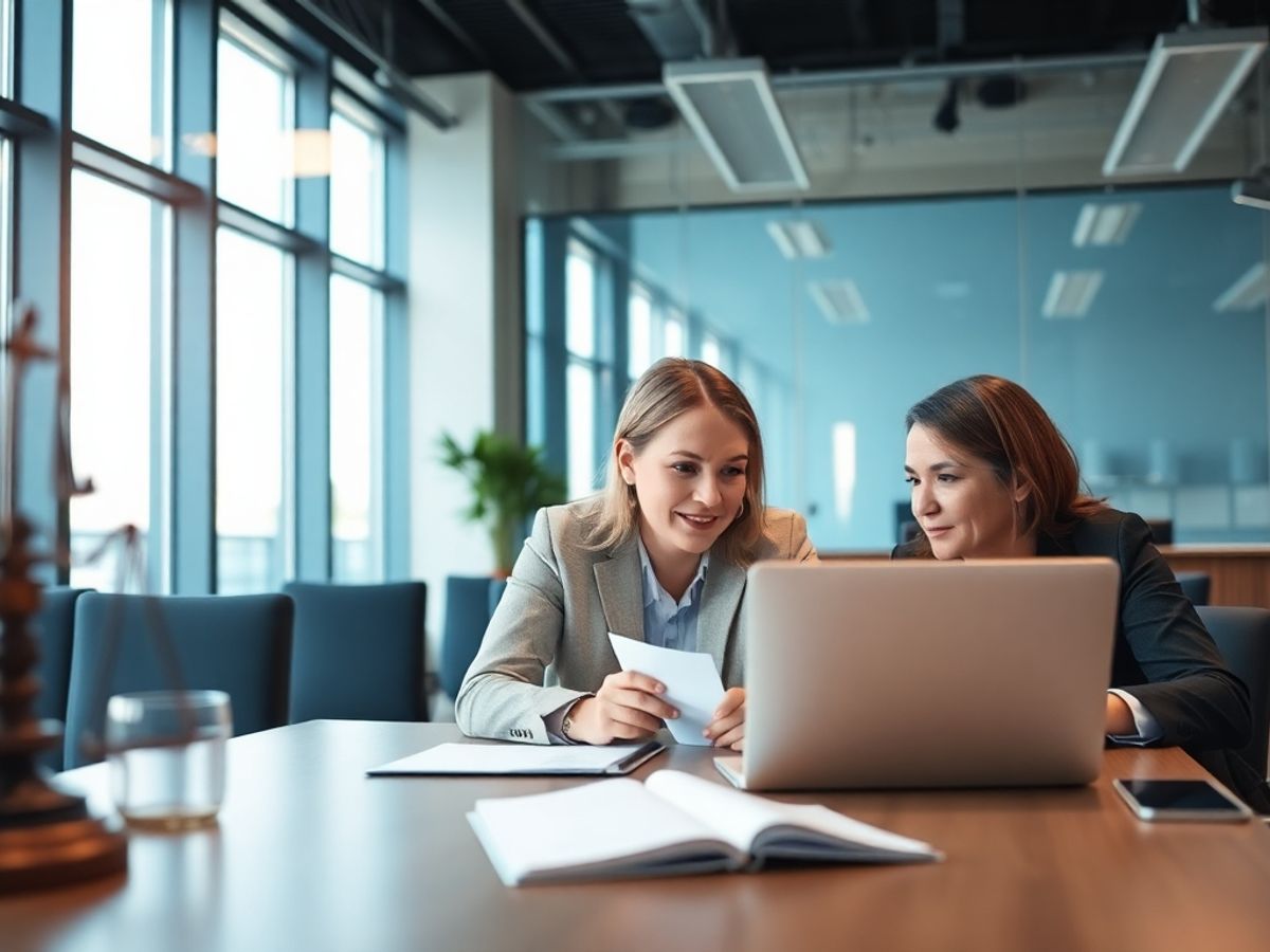 Consultanța legislativă într-un birou modern.