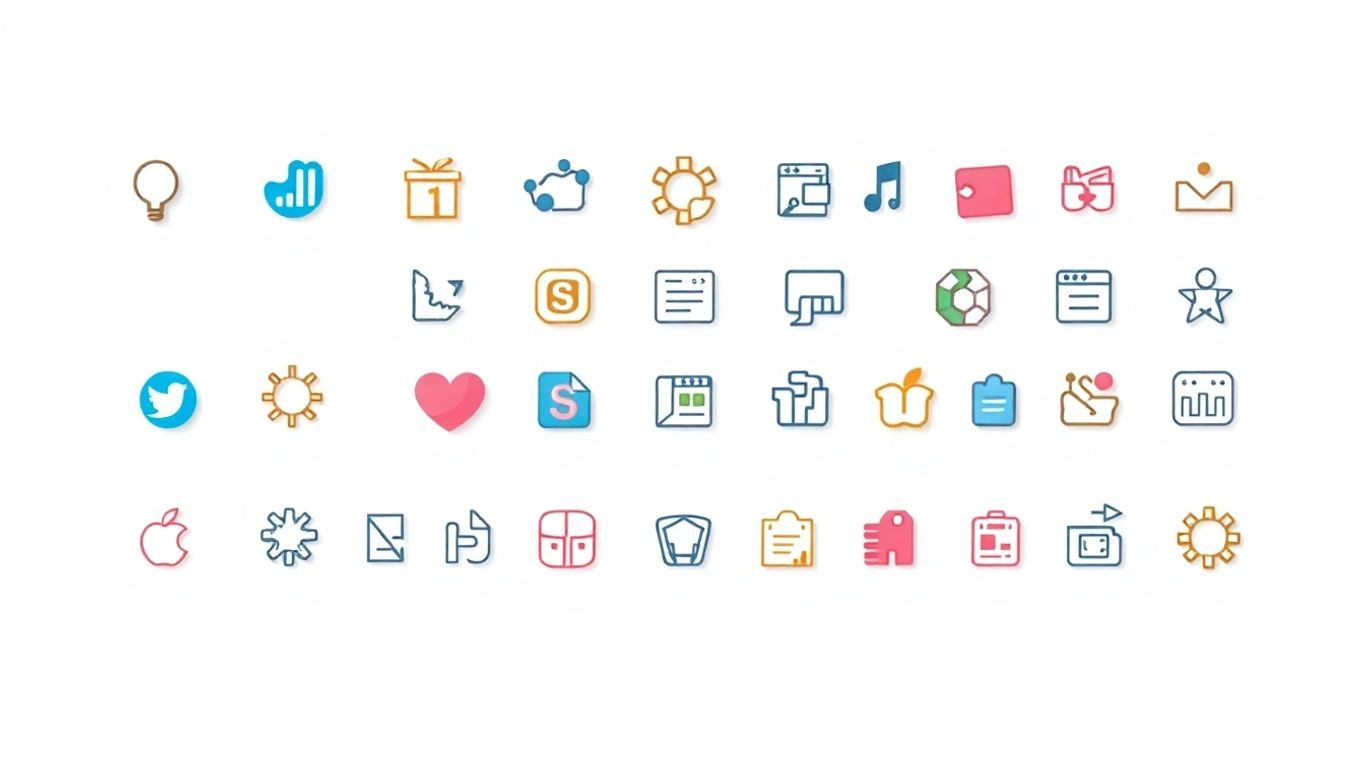 Moderne ikoner for logo design prosjekter.