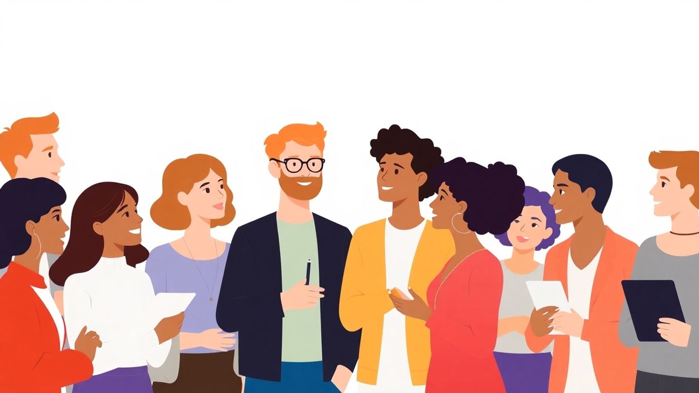 Illustrasjon av kommunikasjon med ulike målgrupper.