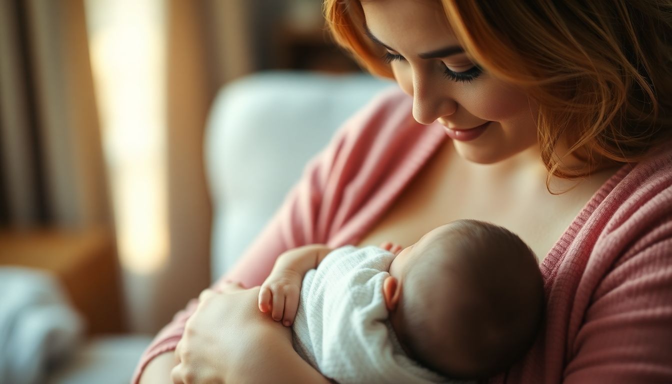 Mother and baby bonding peacefully.