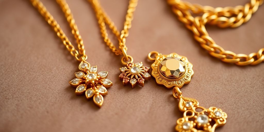 Bijoux en or sur fond de velours.