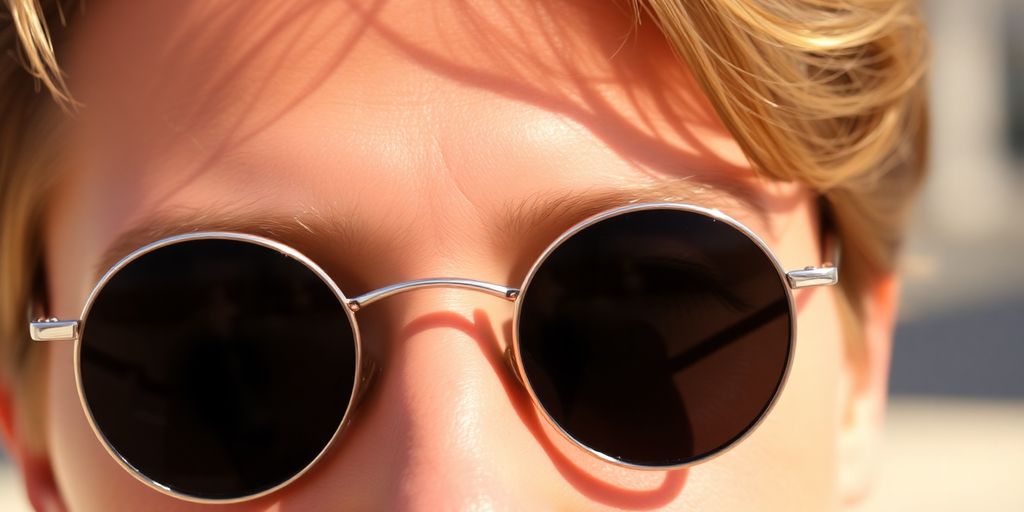 Early sunglasses on a person's face