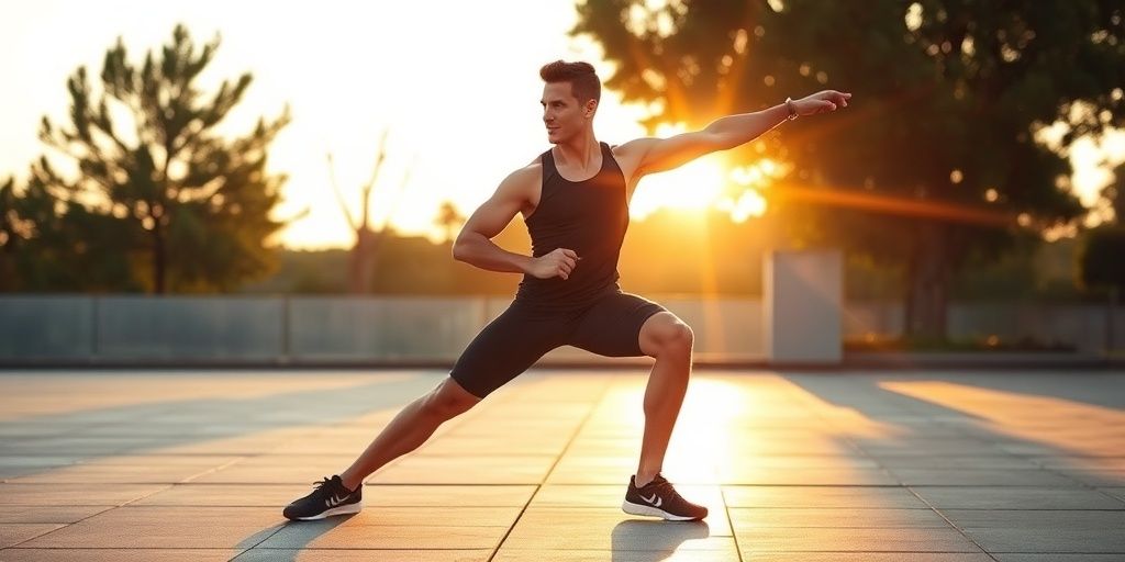 Fit person stretching during a morning workout