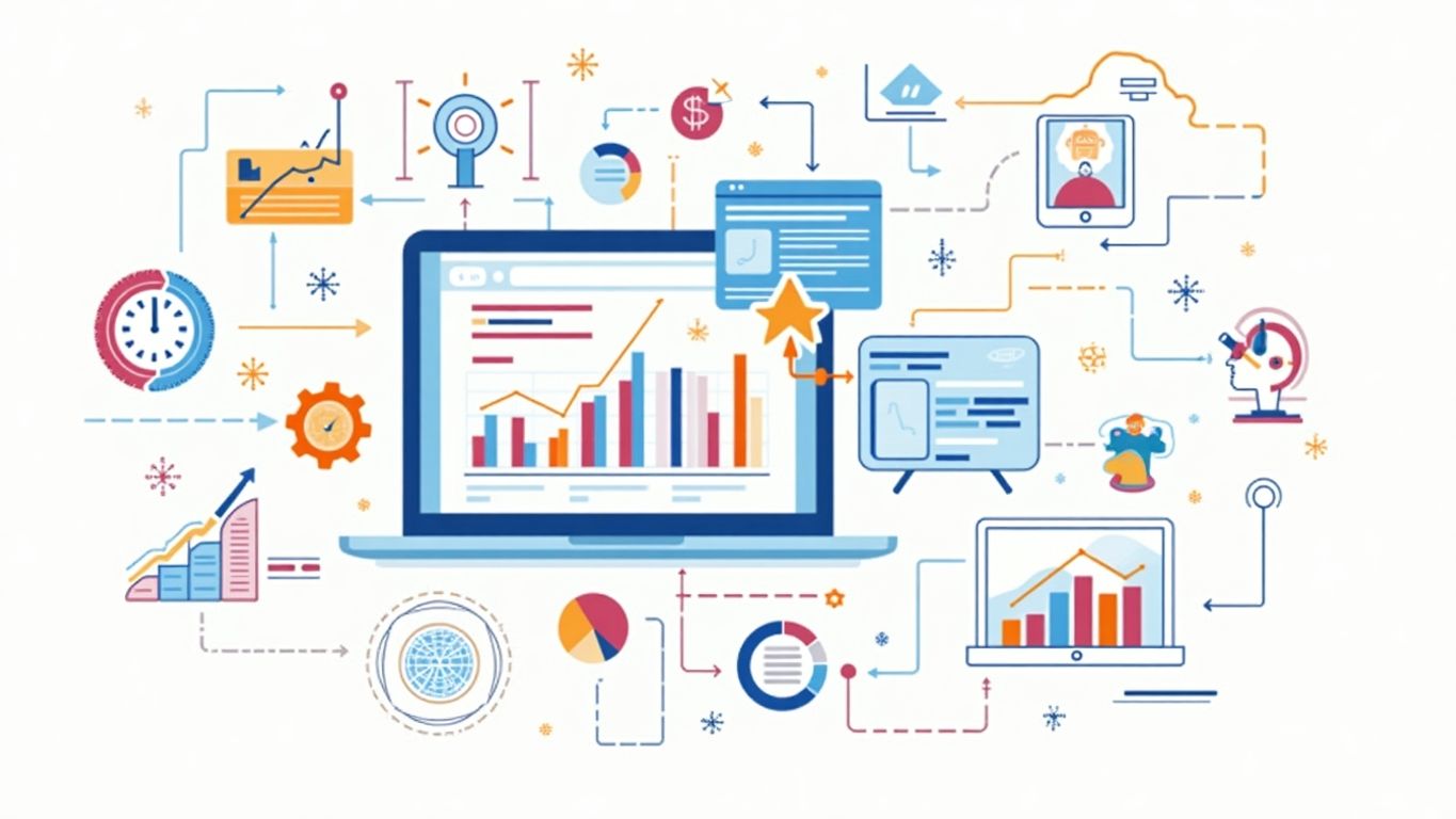 Illustration of technical SEO concepts for website optimisation.