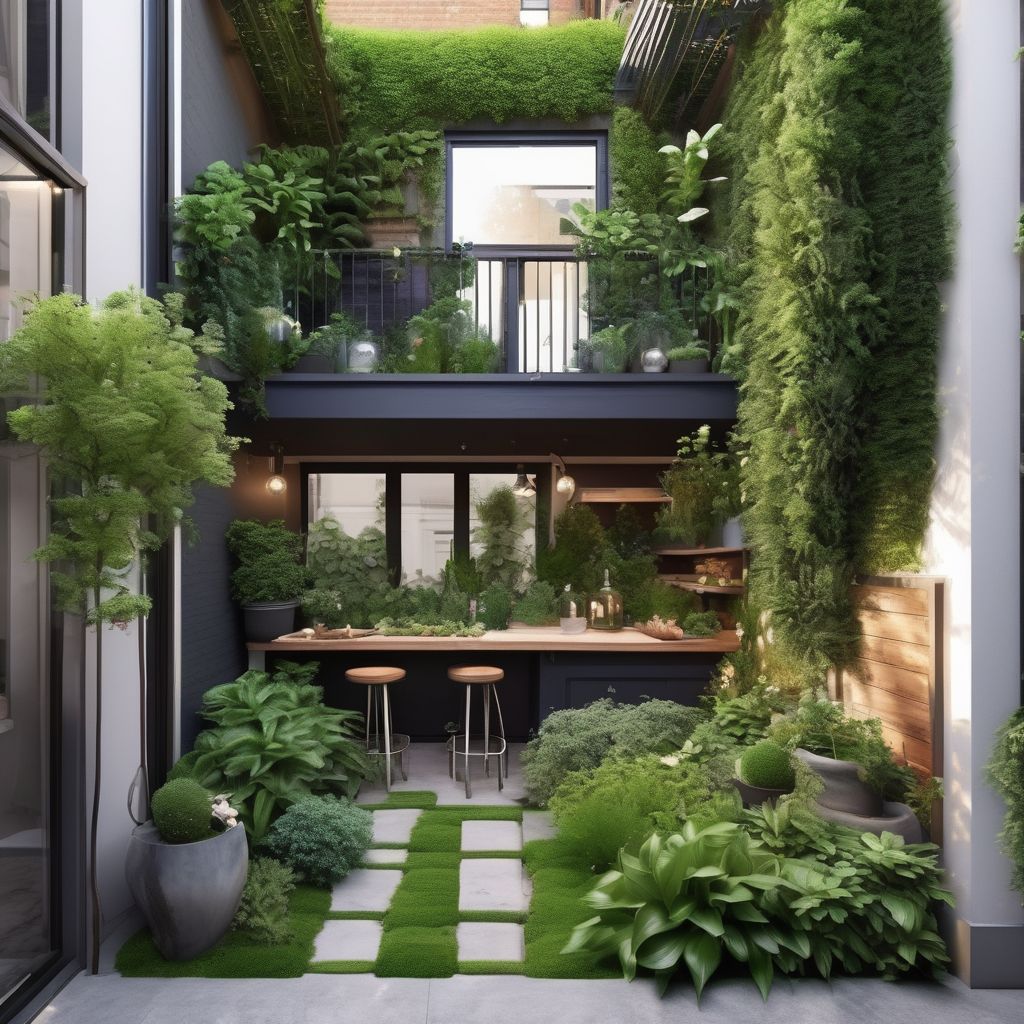 urban garden design small space lush greenery