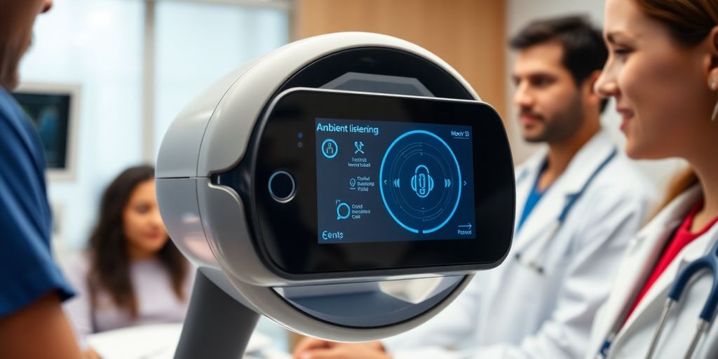 Modern medical device for ambient listening in healthcare.