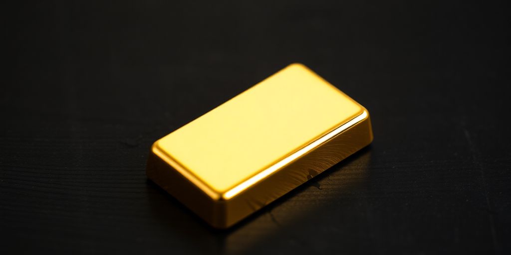 閃亮的金條堆放在金庫中。