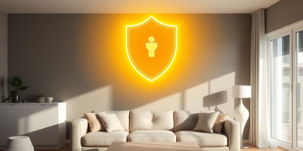 Casa protegida con un escudo brillante.