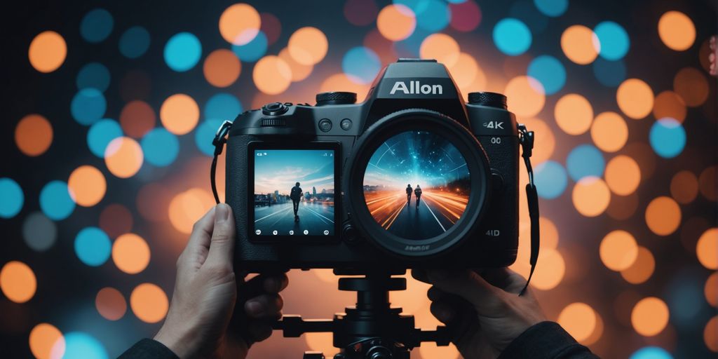 AI and influencer marketing icons merging with digital effects