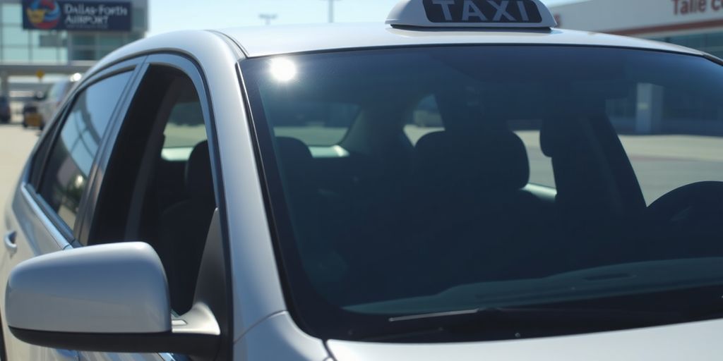 Taxi at Dallas-Fort Worth Airport ready for passengers.