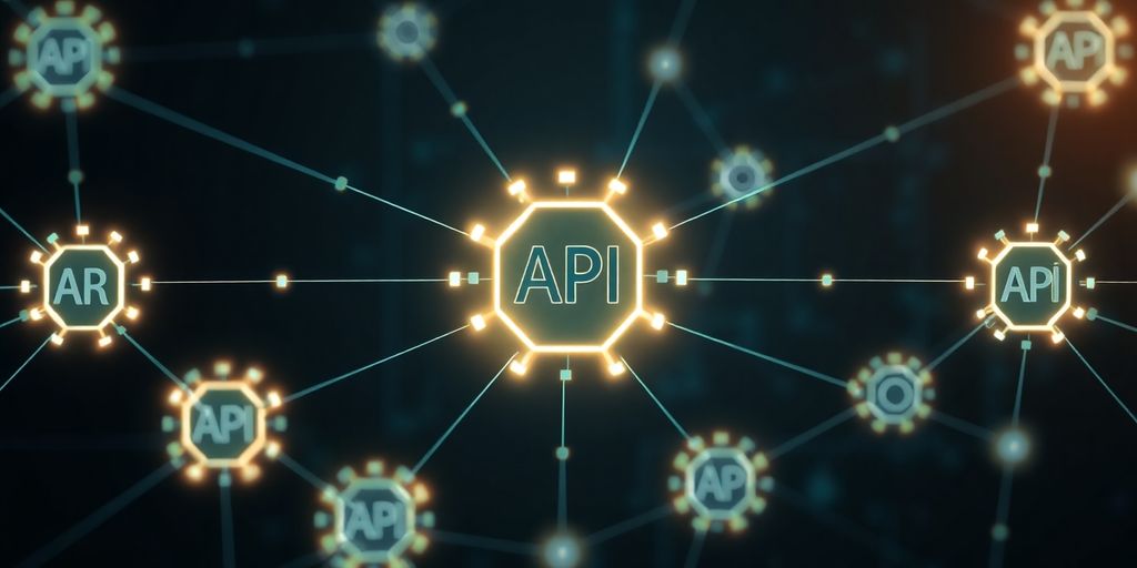 API connection between abstract digital components.