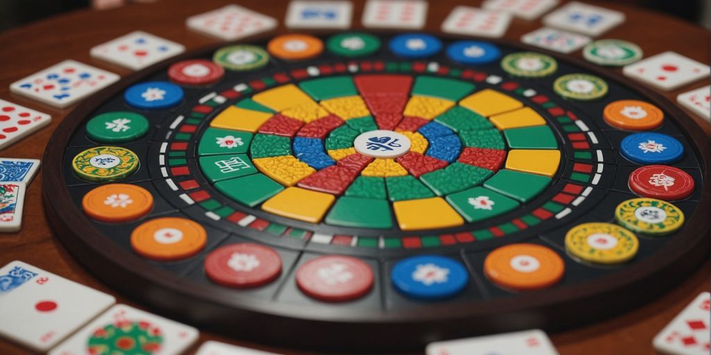 Season tiles in Mahjong game displayed in a circle.
