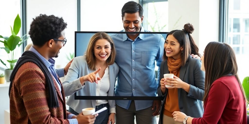 People collaborating on online training platform.