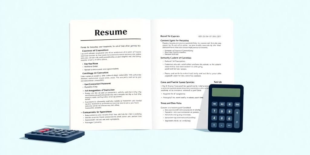 Undergraduate finance resume next to a calculator.