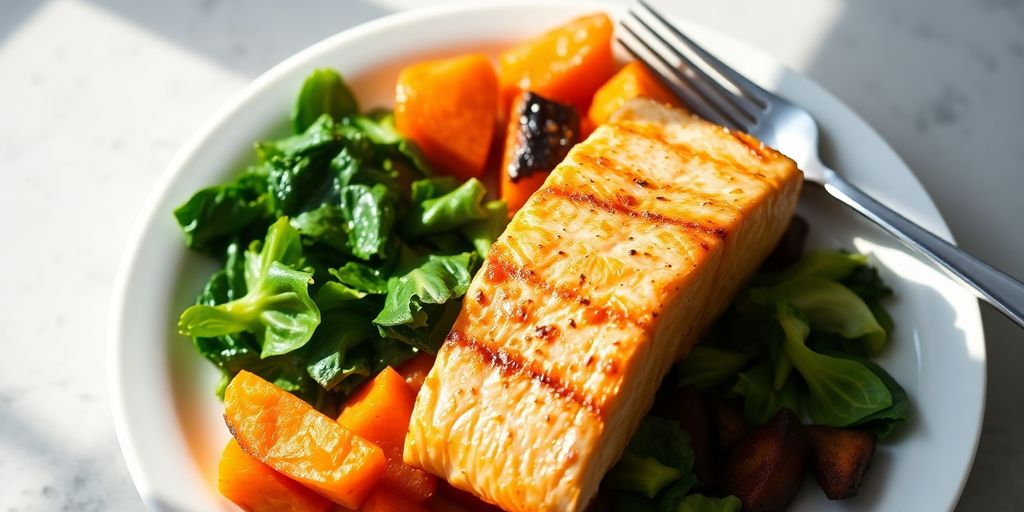 Nutrient-rich meal on a white plate.