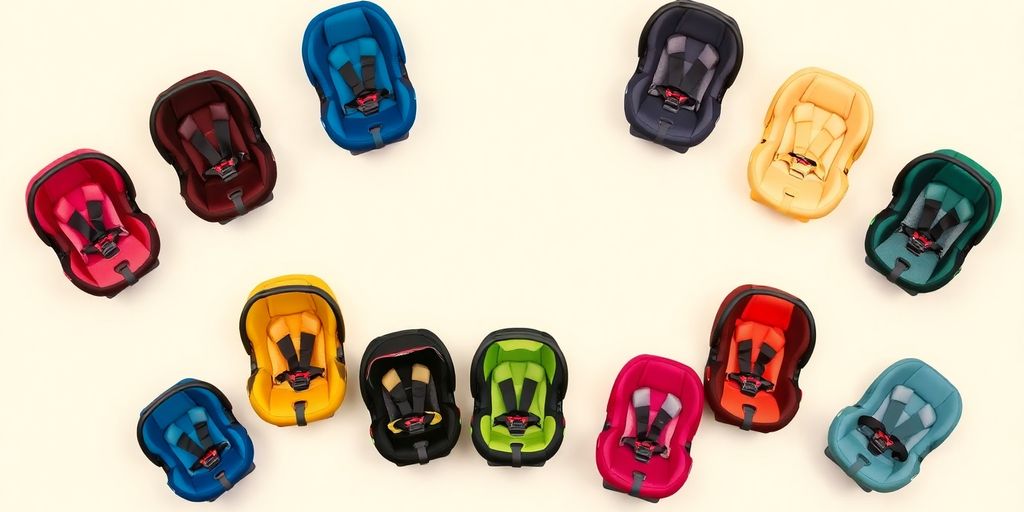Variedad de sillas de coche para bebés en diferentes estilos.