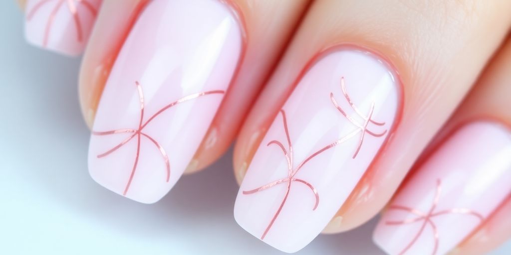 Unhas bailarina com francesinha elegante em cores pastel.