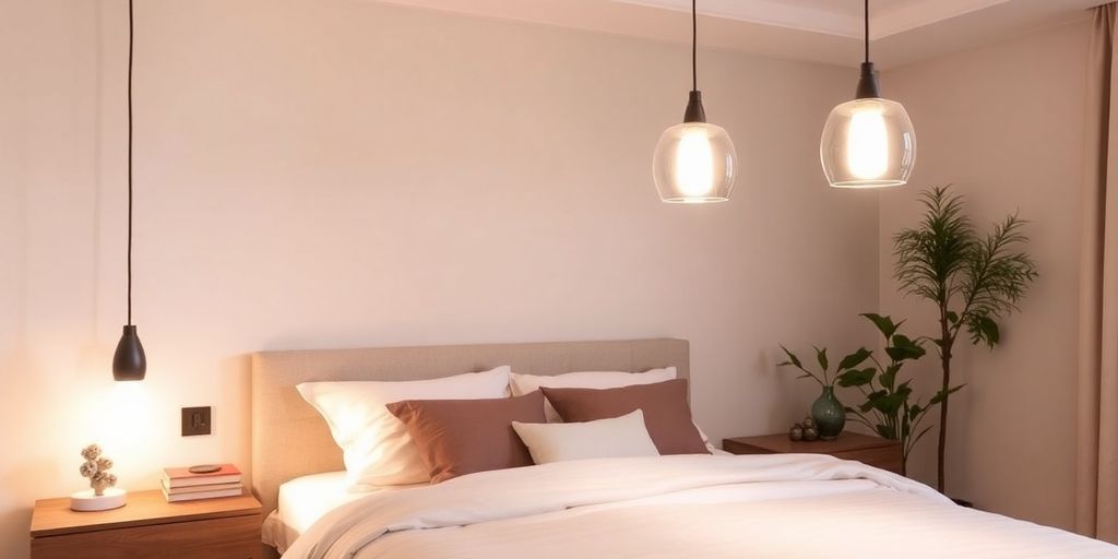 Luci da Comodino Sospese Illuminazione sospesa elegante per camera da letto.
