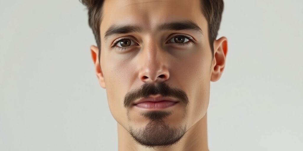 Man with Zappa goatee, sophisticated, minimalist.