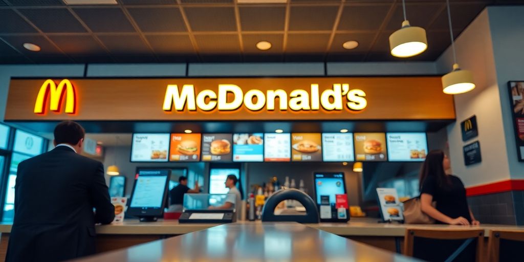 McDonald's restaurant interior with counter.
