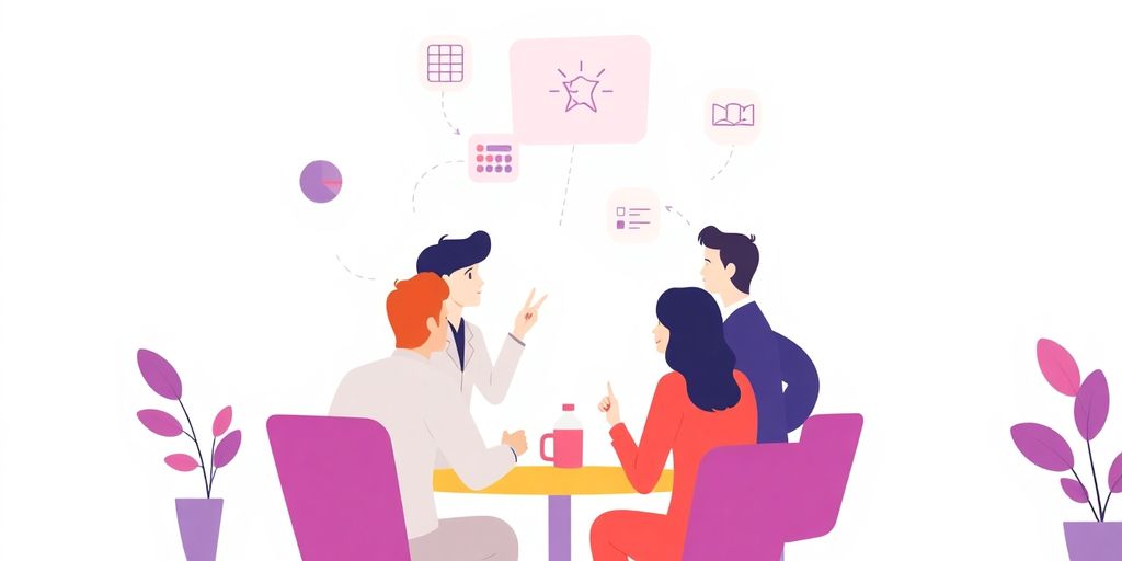 Moderne illustrasjon av gründere som samarbeider.