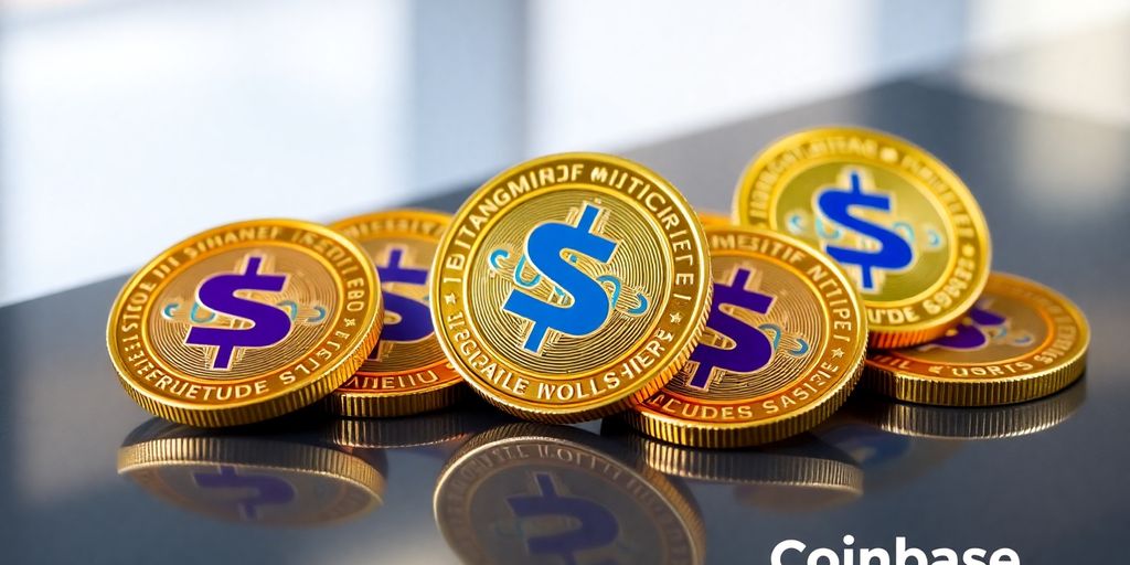 Photograph of Solana cryptocurrency coins on a modern surface.