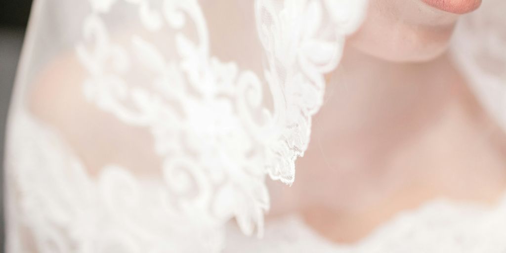 macro shot of white veil