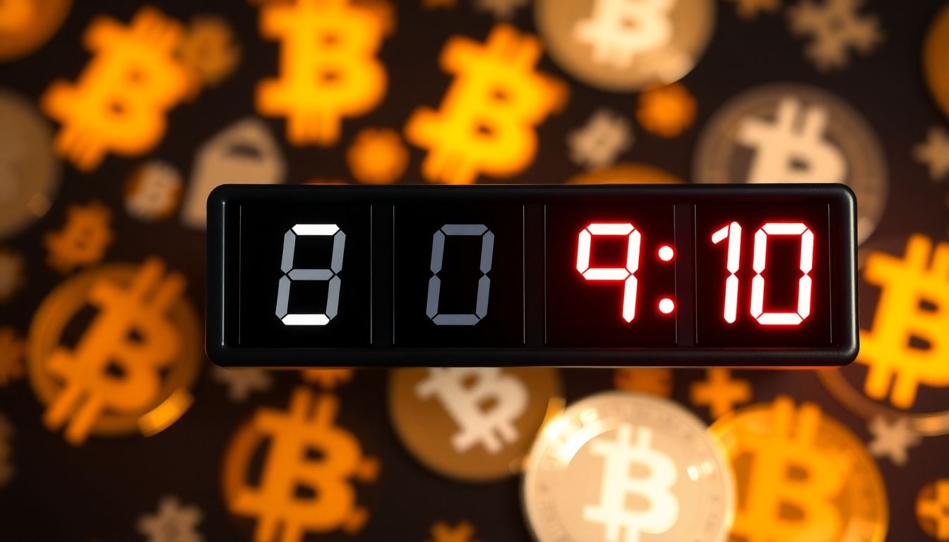 Countdown timer for cryptocurrency token unlock events.