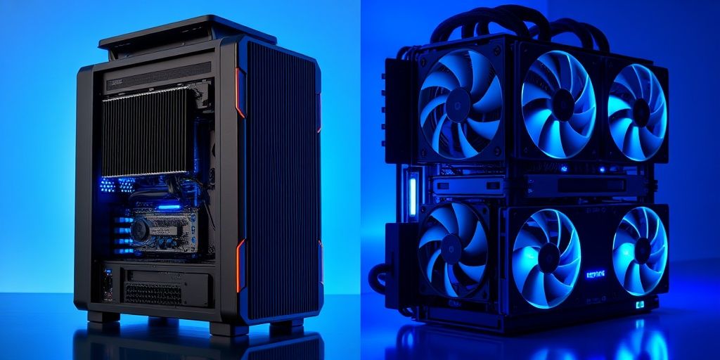 ASIC and GPU chips side-by-side.