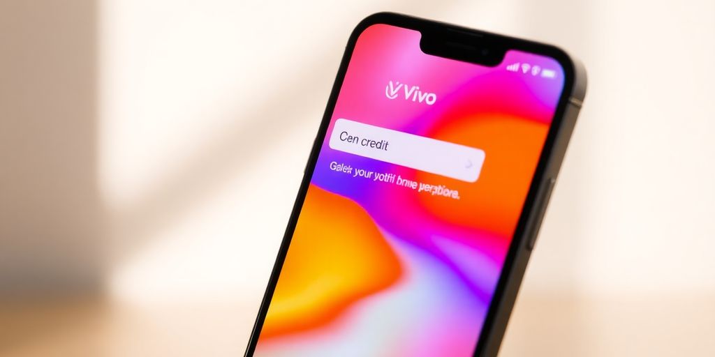 Imagem de um smartphone com aplicativo de crédito.