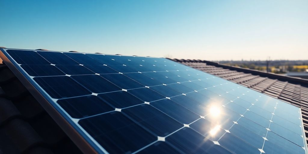 Solar panel on a roof