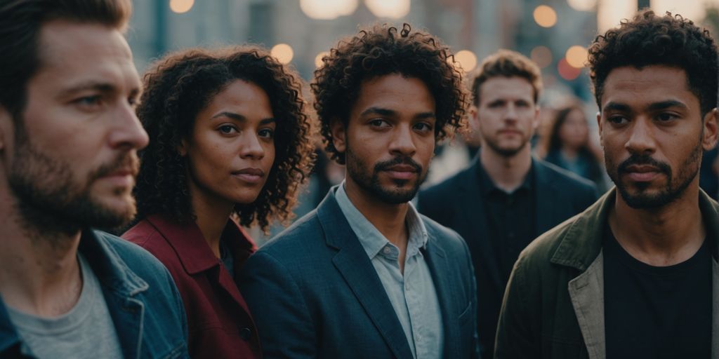 Group of diverse people representing polyamorous relationship success.