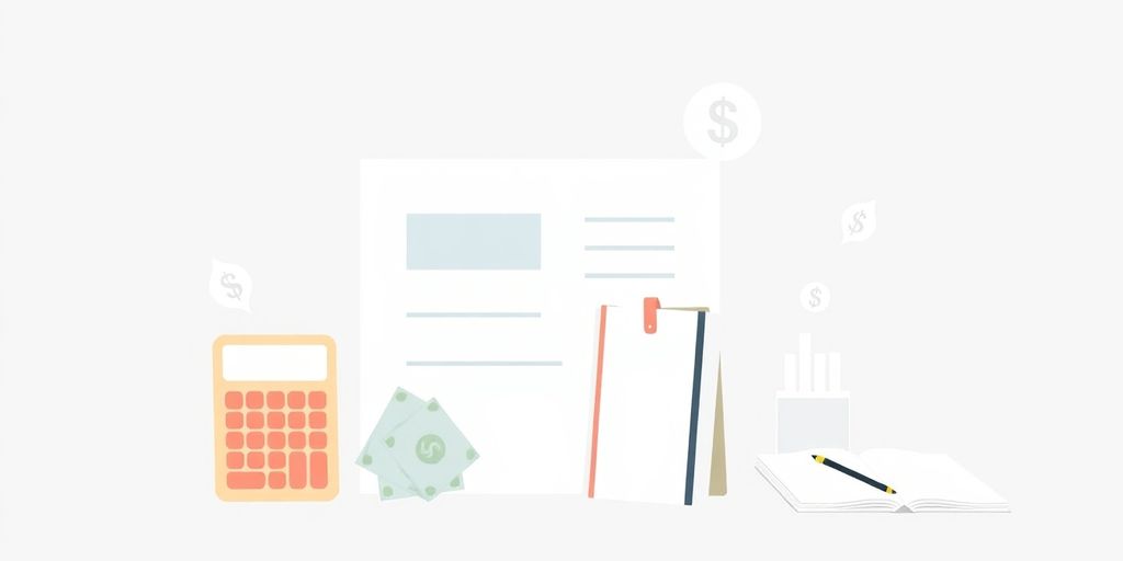 Illustrasjon av personlig økonomi med minimalistiske elementer.