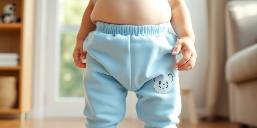 Toddler in training pants