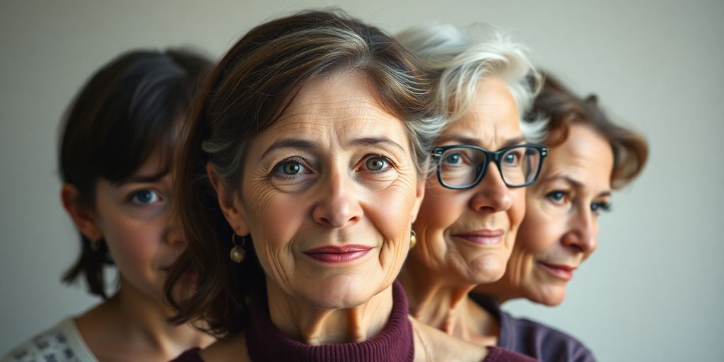 Woman experiencing different life stages.