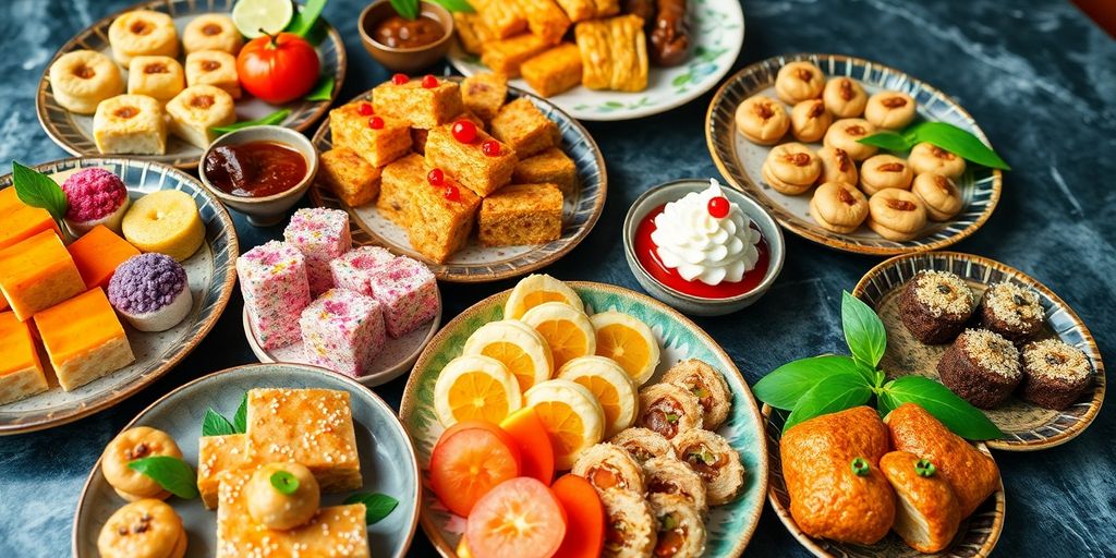 อาหารว่างจัดเบรคหลากหลายชนิดน่ารับประทาน