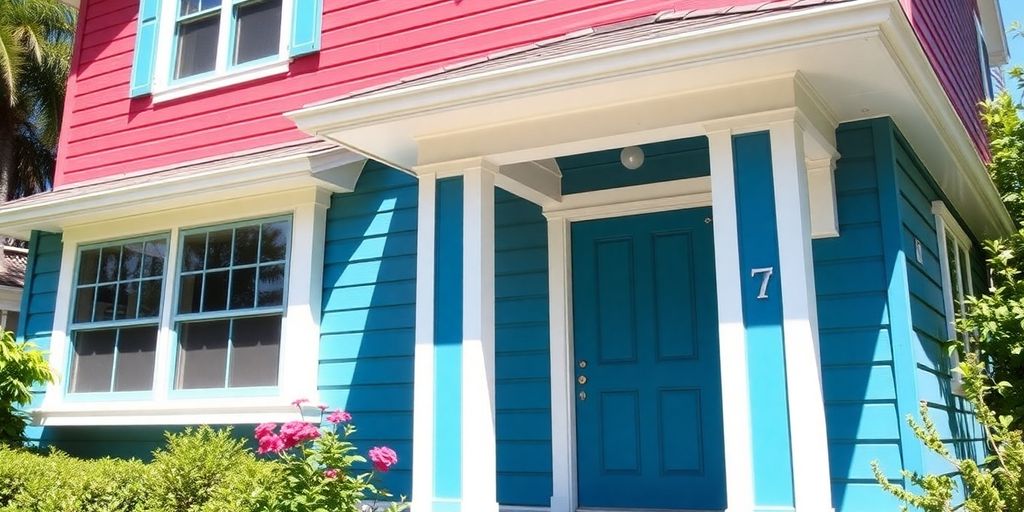 Home exterior painted by professionals.