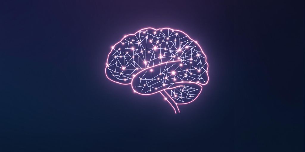 AI brain with glowing neural pathways