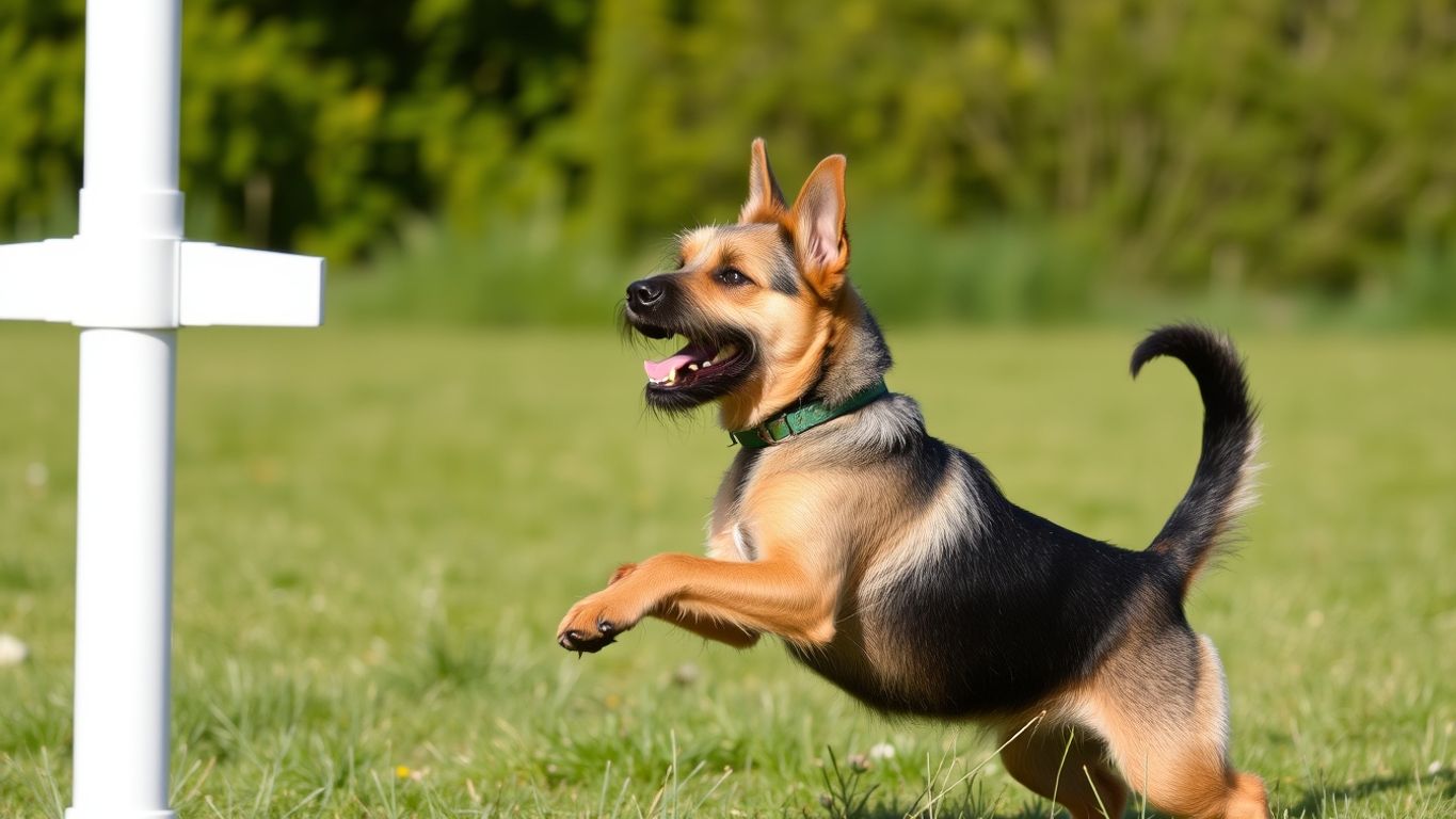 Border Terrier training in a sunny outdoor setting.