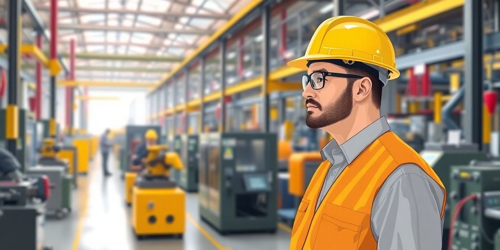 Manufacturing manager overseeing production line operations.