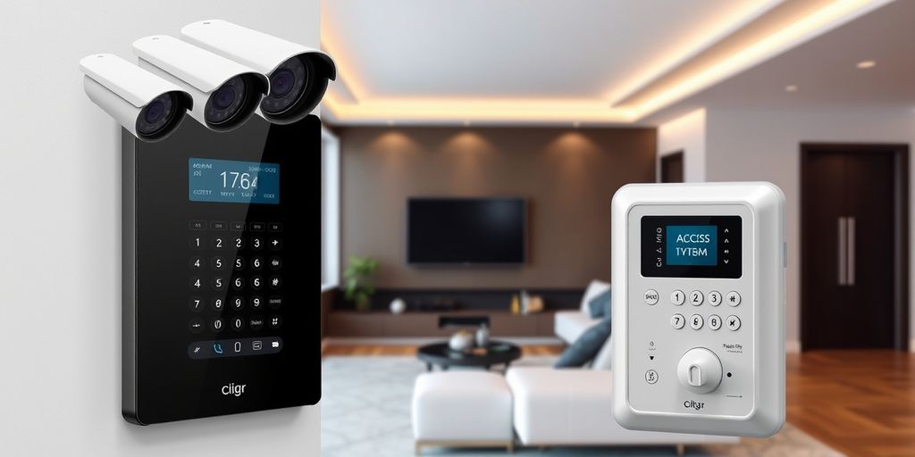 Smart home with alarm, CCTV, and access control